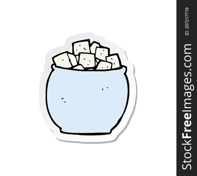 Sticker Of A Cartoon Sugar Cubes