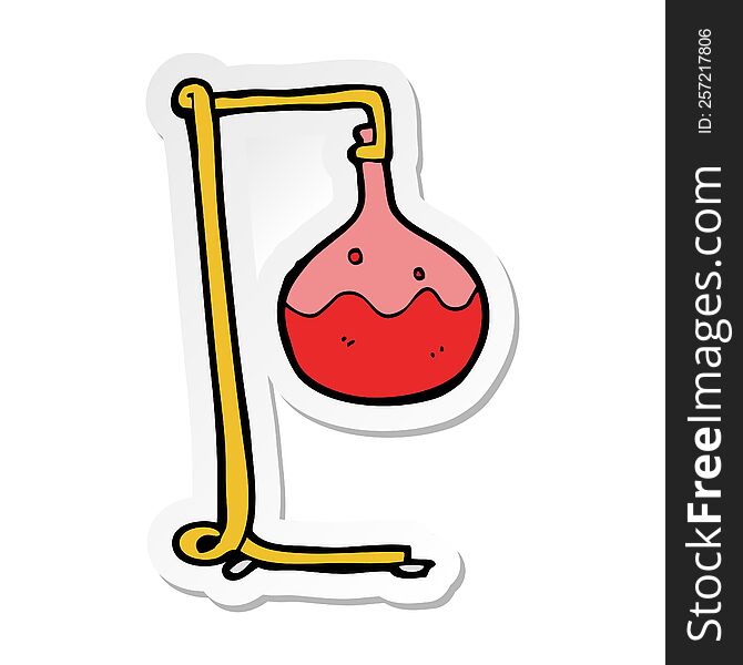 sticker of a cartoon science experiment