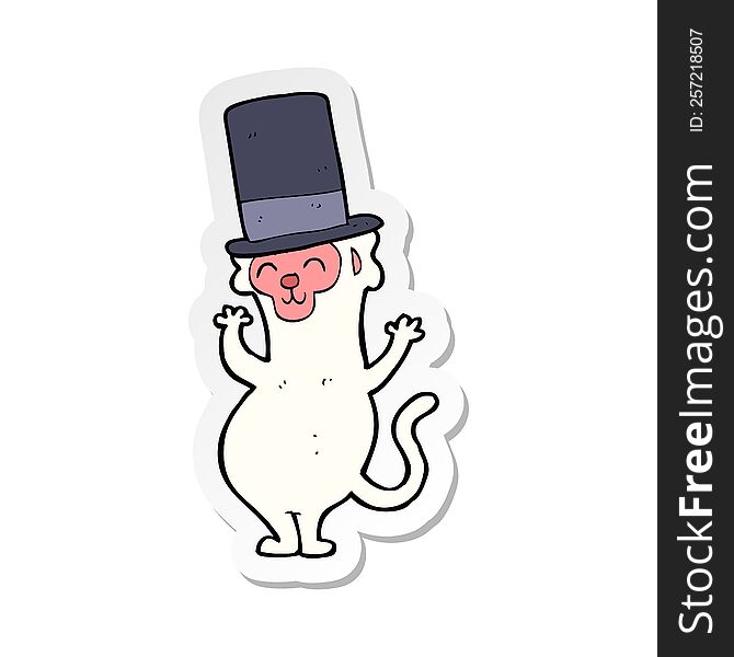 Sticker Of A Cartoon Monkey In Top Hat