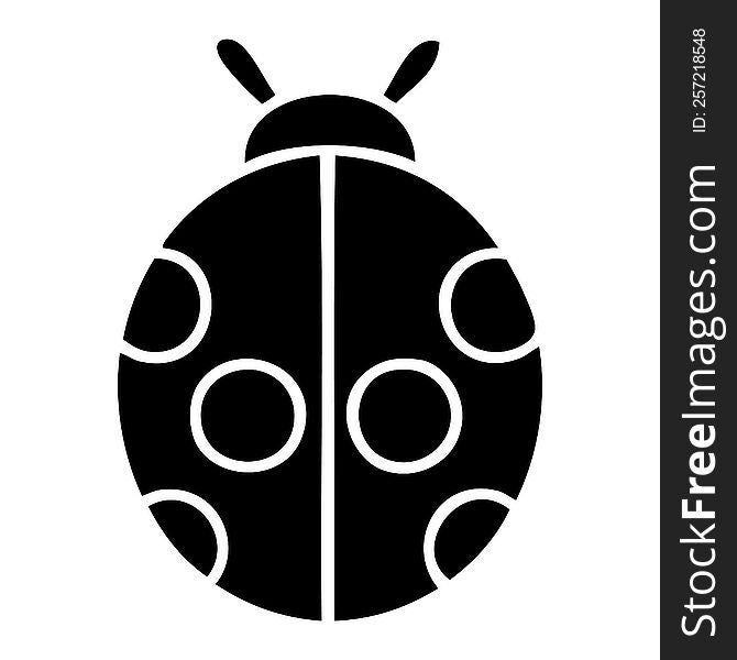 flat symbol of a lady bug. flat symbol of a lady bug