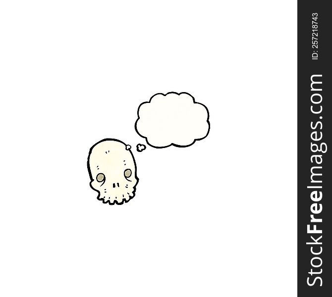 Cartoon Skull With Thought Bubble