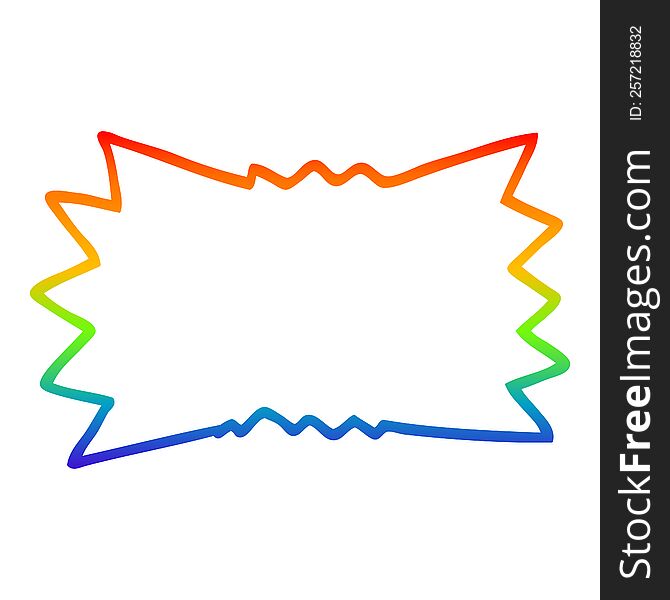 rainbow gradient line drawing of a cartoon bang