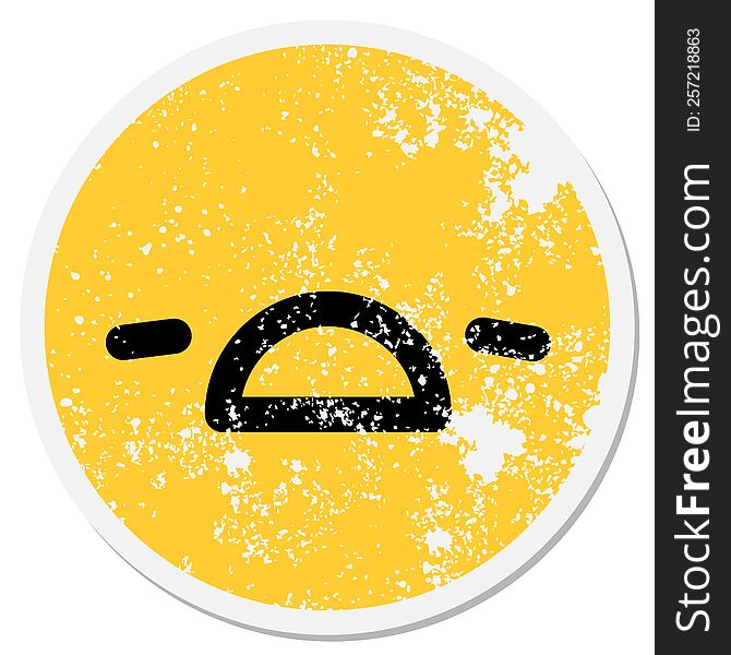 Unhappy Face Circular Sticker
