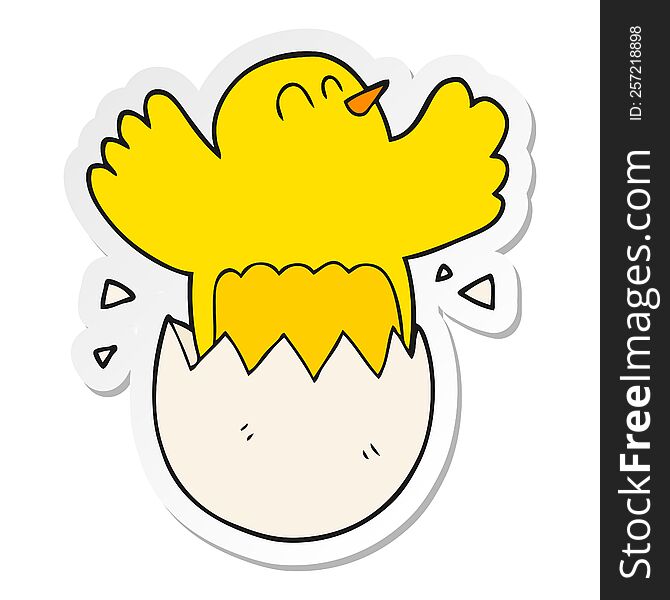 Sticker Of A Cartoon Hatching Egg