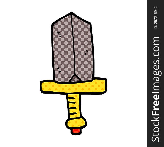 cartoon doodle jeweled dagger
