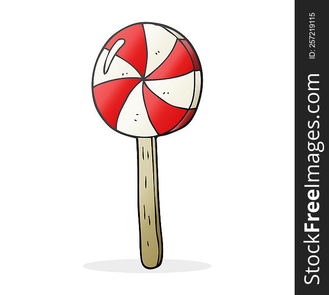 freehand drawn cartoon lollipop