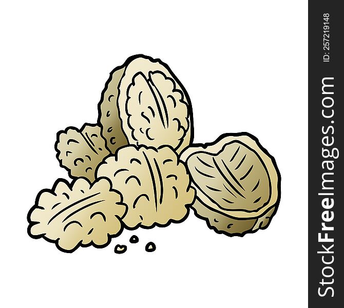 cartoon walnuts. cartoon walnuts