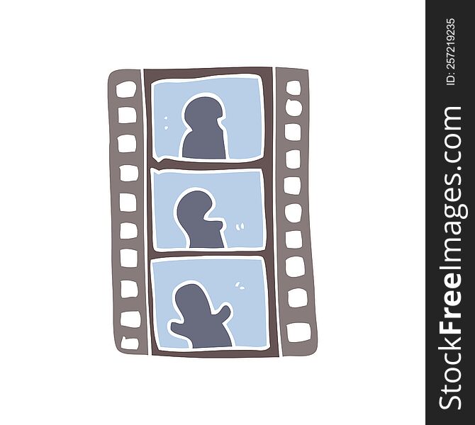 flat color illustration of film strip. flat color illustration of film strip