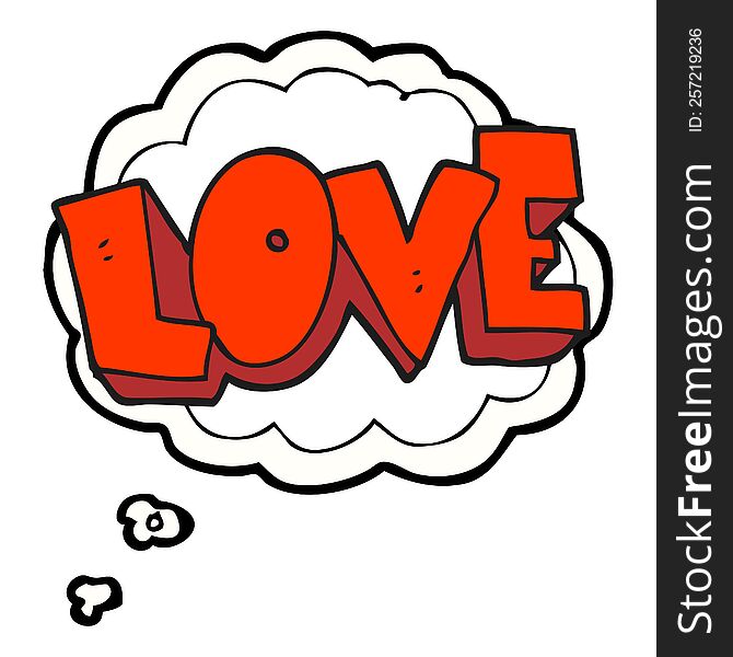 freehand drawn thought bubble cartoon love symbol