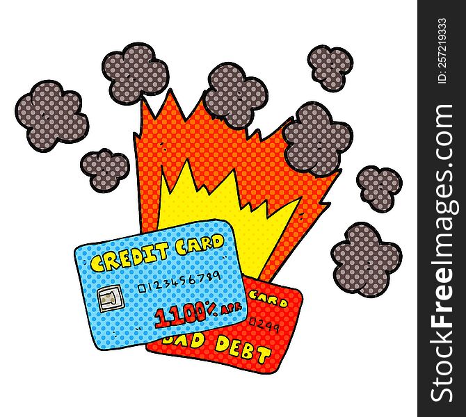 Cartoon Credit Card Debt