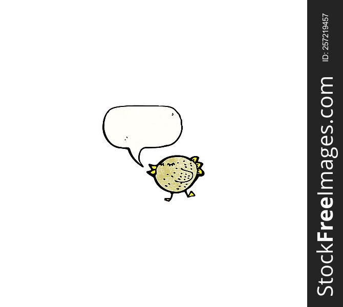 Funny Bird With Speech Bubble Cartoon