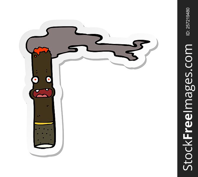 sticker of a cartoon cigar