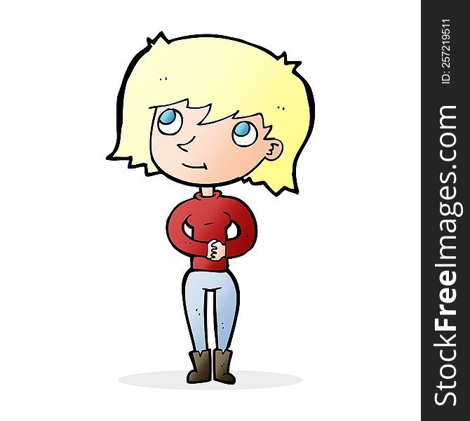 Cartoon Friendly Woman