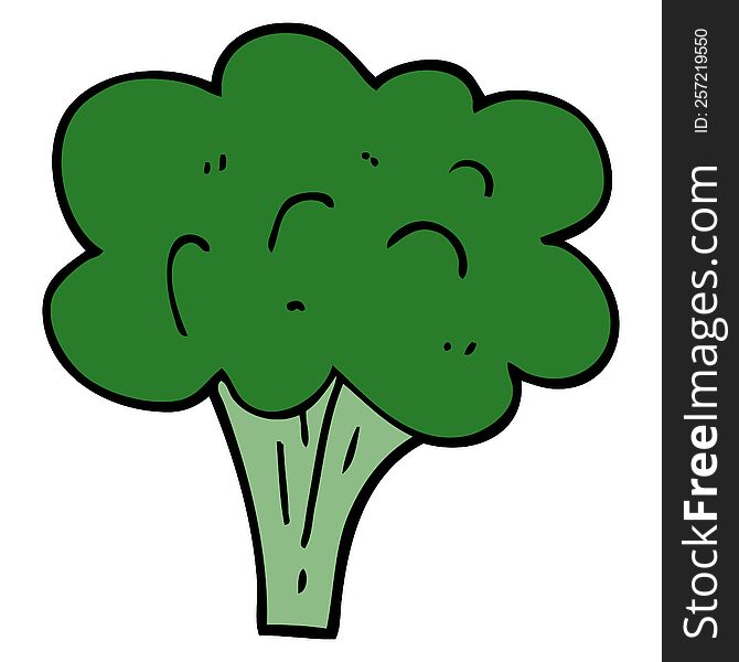 cartoon doodle broccoli stalk