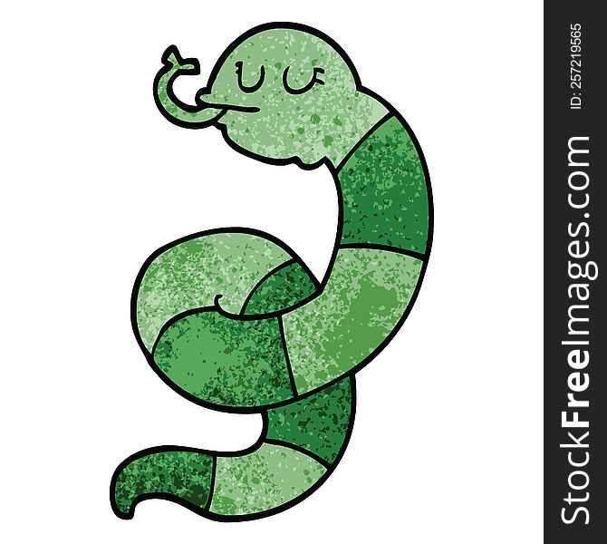 cartoon doodle snake coiled