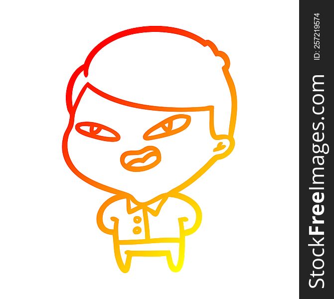 warm gradient line drawing of a happy businessman