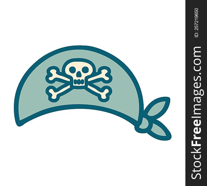 Tattoo Style Icon Of A Pirate Head Scarf