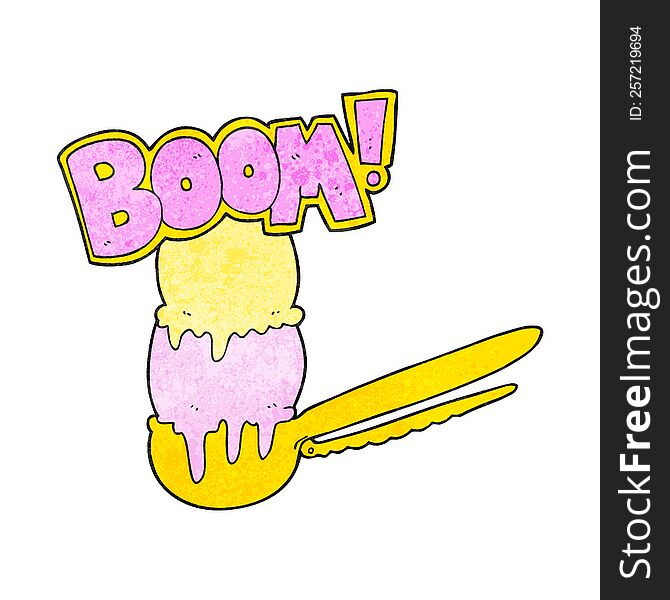 Textured Cartoon Scoop Of Ice Cream