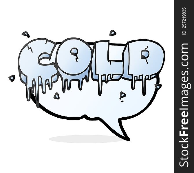 Speech Bubble Cartoon Cold Text Symbol