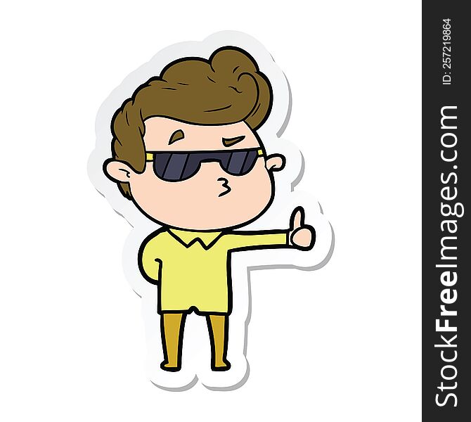 sticker of a cartoon cool guy