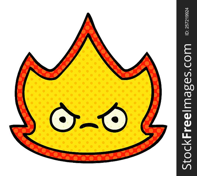 comic book style cartoon of a fire flame