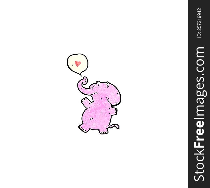 cartoon elephant with love heart