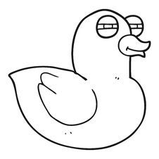 Black And White Cartoon Funny Rubber Duck Royalty Free Stock Photos