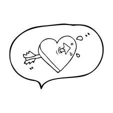 Speech Bubble Cartoon Arrow Through Heart Speech Bubble Cartoon Stock Photo Speech Bubble Cartoon Arrow Through Heart Speech Bubble Cartoon Stock Photo