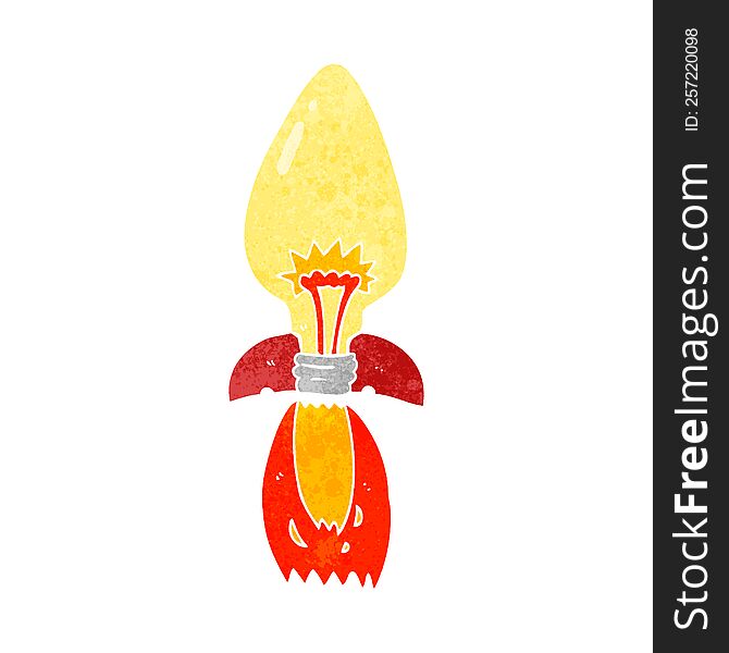 freehand retro cartoon amazing rocket ship of an idea