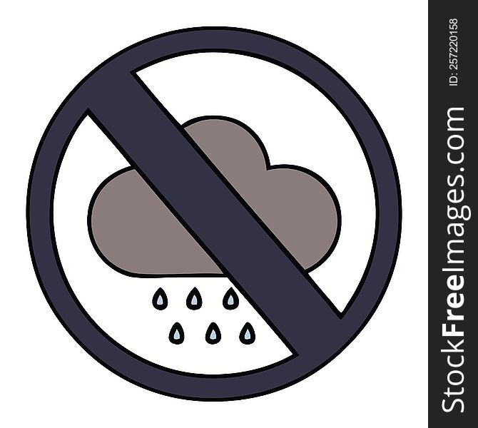 cute cartoon storm rain cloud sign