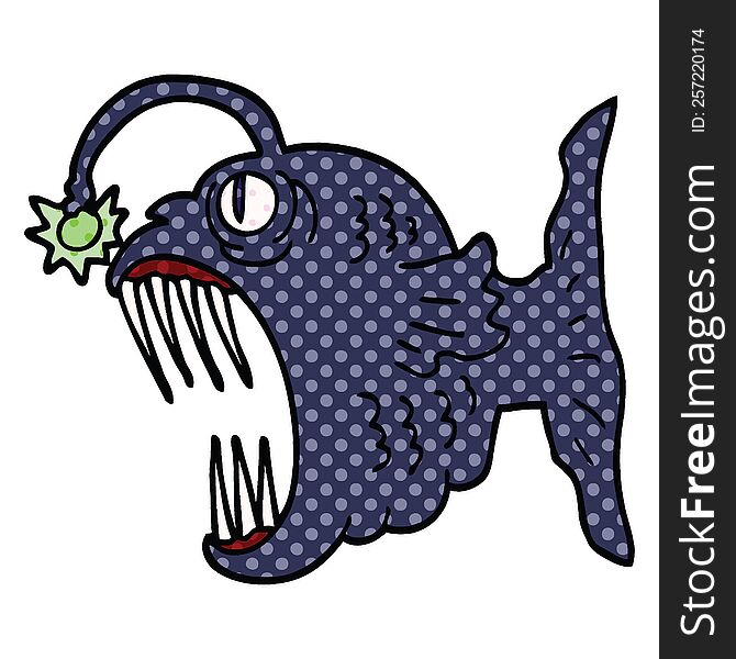comic book style cartoon lantern fish