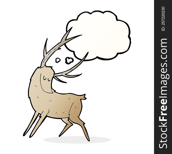 Cartoon Stag With Thought Bubble