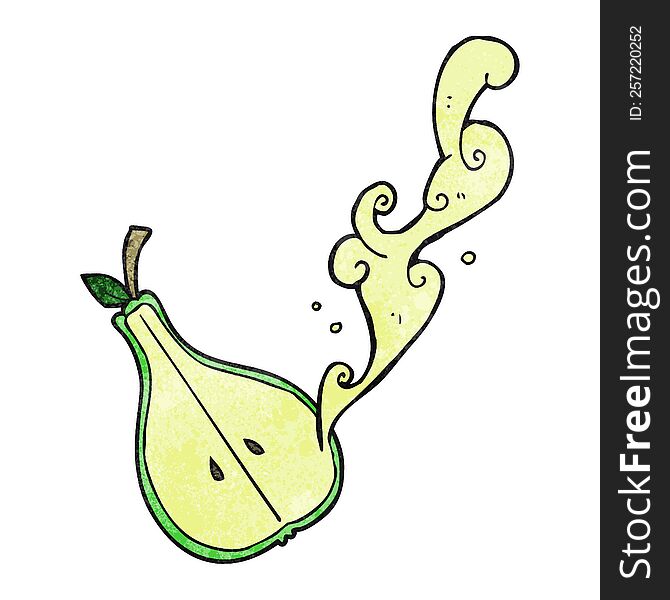 freehand drawn texture cartoon half pear