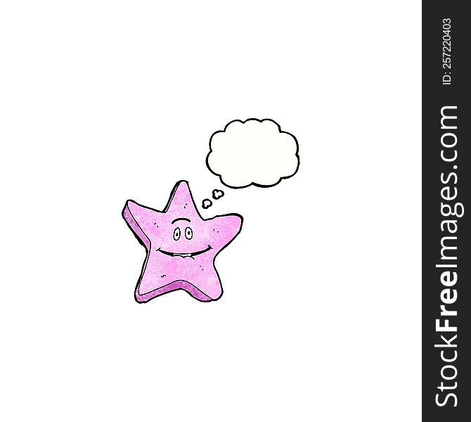 Pink Star Cartoon Character