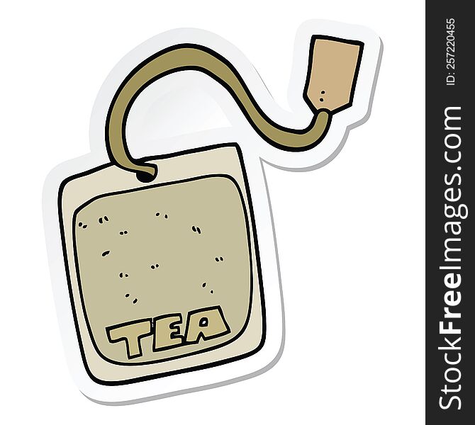 sticker of a cartoon tea bag