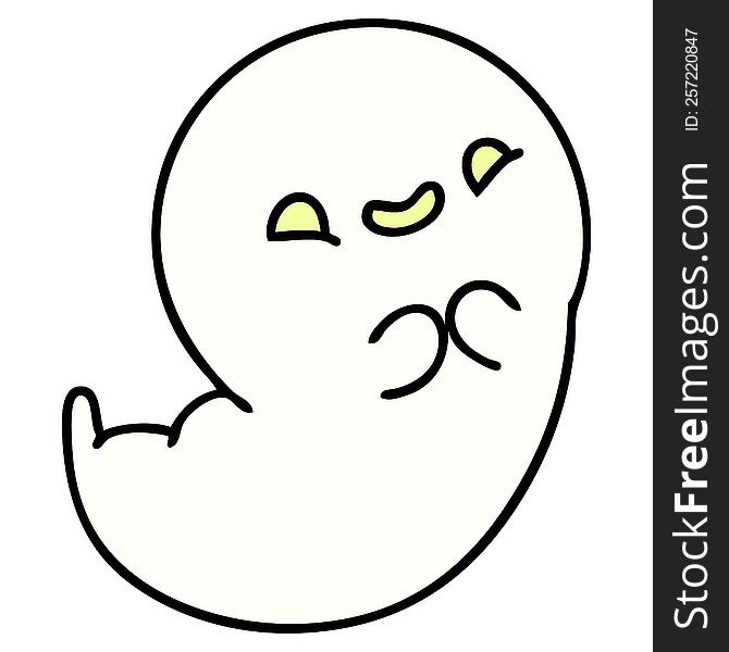 cartoon of a happy halloween ghost