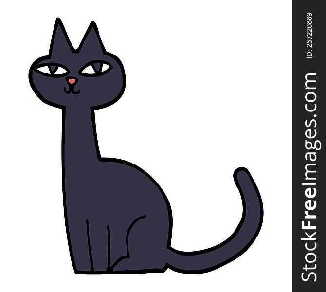 cartoon doodle cat