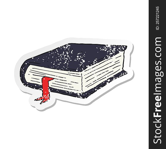 Retro Distressed Sticker Of A Cartoon Thick Book