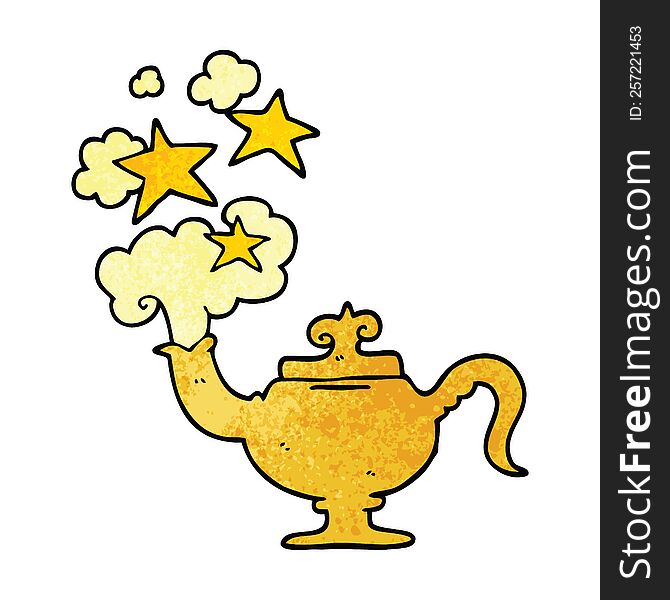 cartoon doodle magic lamp