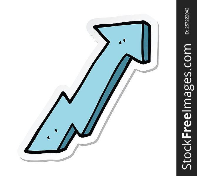sticker of a cartoon positive growth arrow