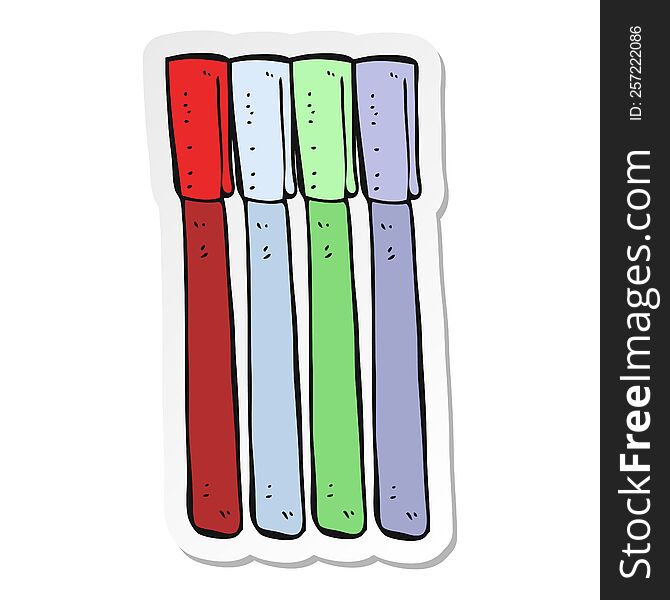 sticker of a cartoon pens