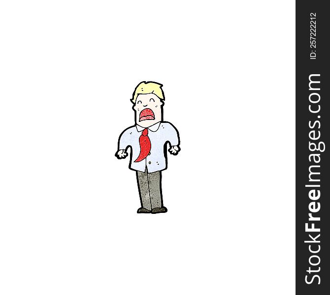 Cartoon Businessman Shrugging Shoulders