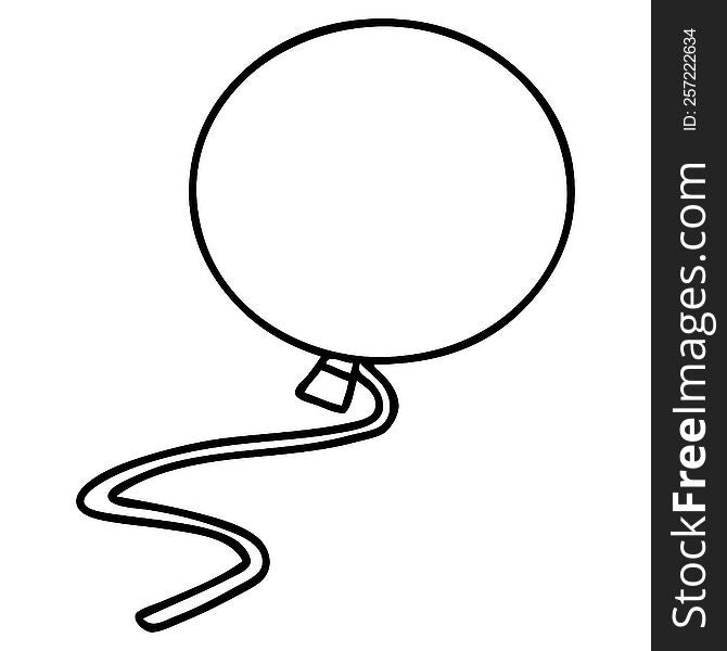 line doodle of a floating balloon. line doodle of a floating balloon