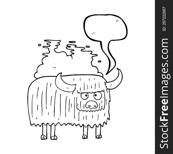 freehand drawn speech bubble cartoon smelly cow