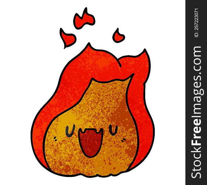 textured cartoon kawaii cute fire flame