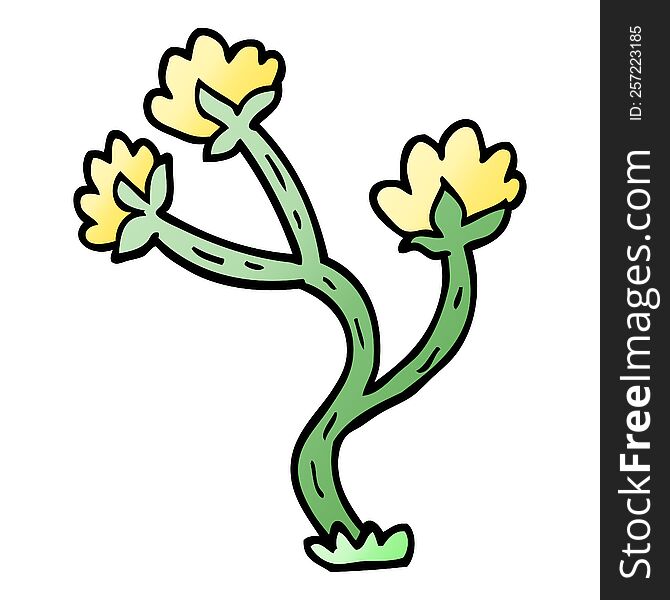Vector Gradient Illustration Cartoon Wildflower