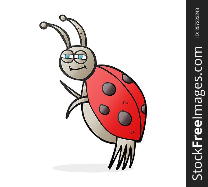 freehand drawn cartoon ladybug