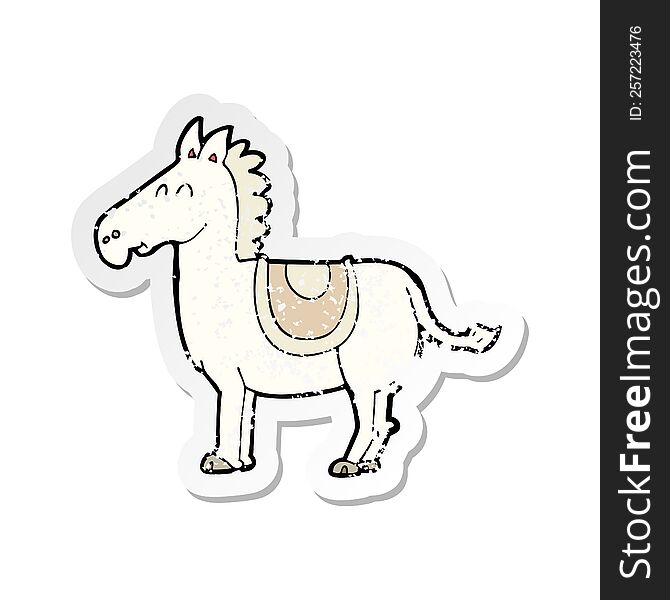 retro distressed sticker of a cartoon donkey