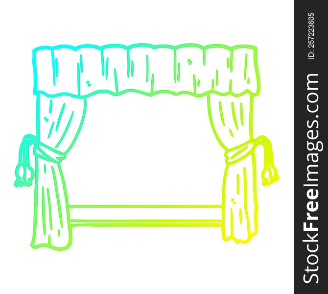 cold gradient line drawing curtains opening onto stage