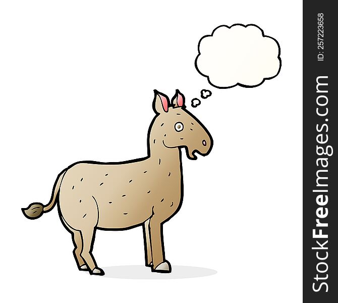 Cartoon Mule With Thought Bubble